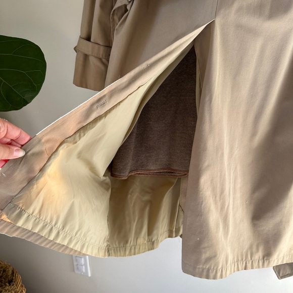 VTG 90s London Fog Unisex Trench Coat Zip In Thermal Liner 40Reg Streetwear Tan - Picture 11 of 14